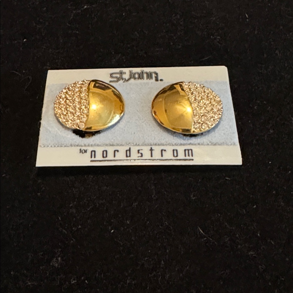 St. John Gold and Crystal Earrings